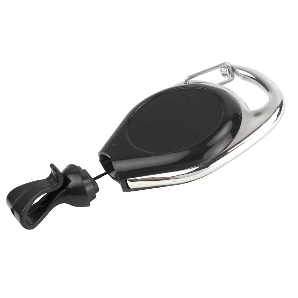 Poza cu Carabină neagră fără răsucire pentru ecuson ID cu clemă pentru card. 60270142U