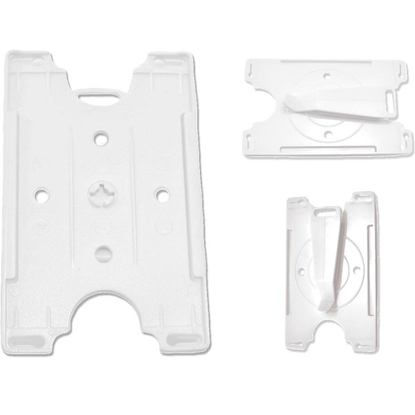 Poza cu Cardholder/carrying case plastic white open-face with rotating (2-way) clip (horizontal/landscape)(vertical/portrait). 60270165 (DE,SE,NO,FI,RO,PL)