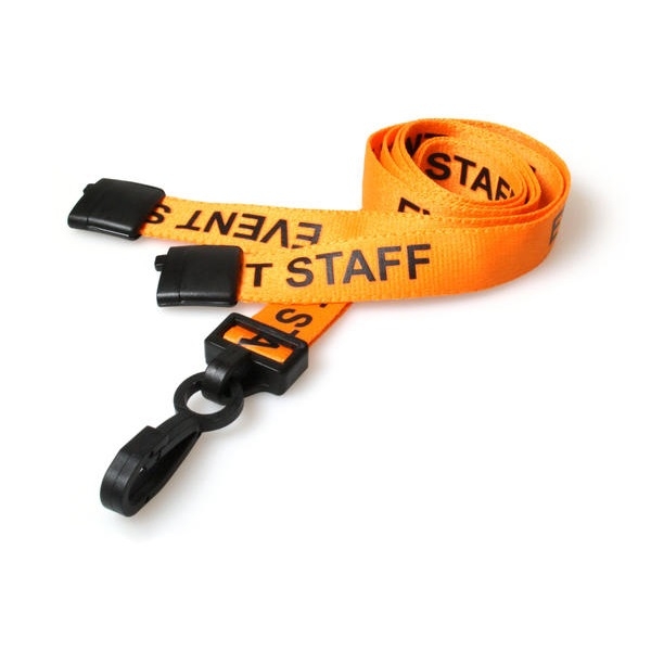 Poza cu Event staff orange lanyard / Keyhanger 15 mm with plastic J clip. 60270592 (DE,SE,NO,FI,RO,PL)