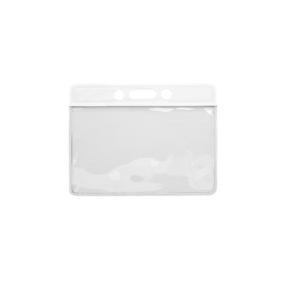 Picture of Card holder/carrying case soft plastic 86 x 54 mm. white top/clear (horizontal/landscape). 60270312