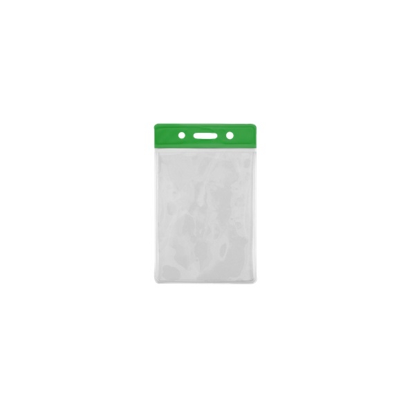 Poza cu 86x54 mm Card holder / carrying case soft plastic. Green top / clear (vertical / portrait). 60270306 (DE,SE,NO,FI,RO,PL)