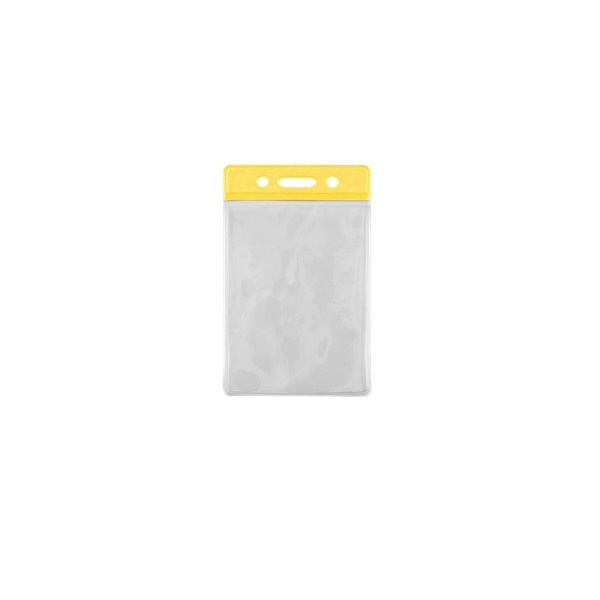Poza cu 86x54 mm Card holder / carrying case soft plastic. Yellow top / clear (vertical / portrait). 60270307 (DE,SE,NO,FI,RO,PL)