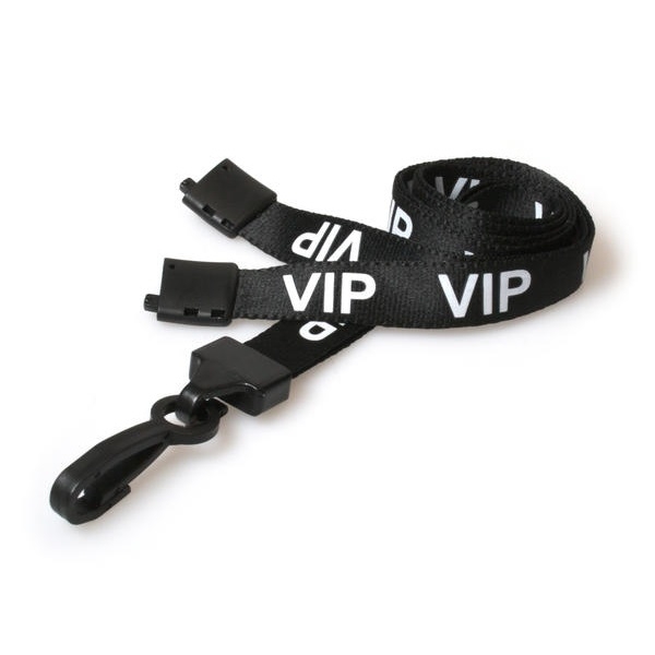 Poza cu VIP black lanyard / keyhanger 15 mm with plastic J clip. 60270591 (DE,SE,NO,FI,RO,PL)