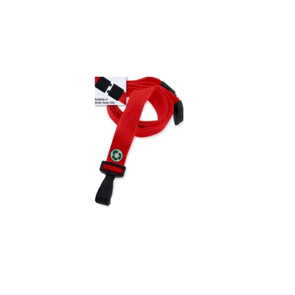 Poza cu Red bamboo lanyard / keyhanger 10 mm with plastic J clip  - environmentally friendly. 60270525 (DE,SE,NO,FI,RO,PL)