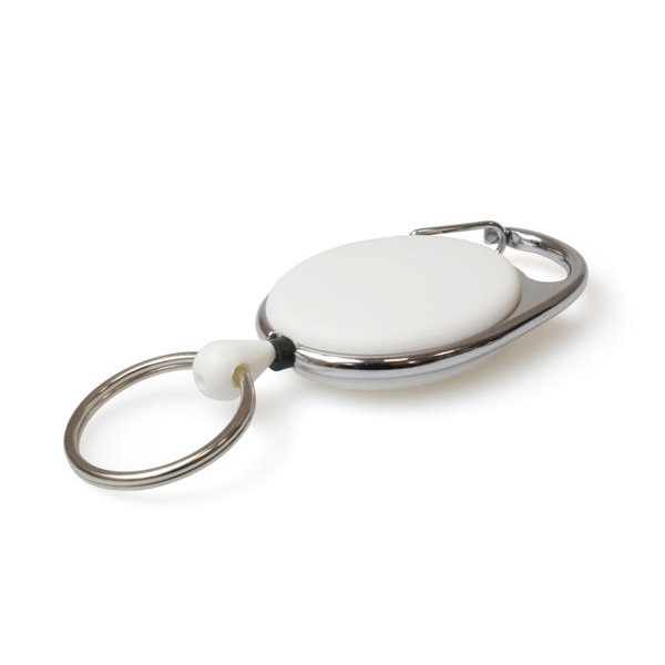 Poza cu White carabiner ID badge reel with key ring. 60270226 (DE,SE,NO,FI,RO,PL)