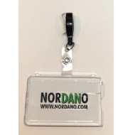 Poza cu Cardholder / carrying case rigid plastic with lock clear (horizontal / landscape) with a black badge reel, strap clip. 60270126+60270176 (DE,SE,NO,FI,RO,PL)
