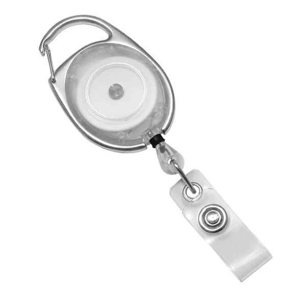 Poza cu White translucent carabiner ID badge reel with strap. 60270174 (DE,SE,NO,FI,RO,PL)