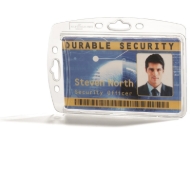 Poza cu Durable Identity ID Badge/Badge Holder. Enclosed card holder / carrying case rigid plastic (horizontal/landscape or vertical/portrait). 60270291 (DE,SE,NO,FI,RO,PL)