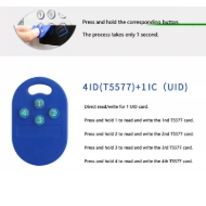 Poza cu Blue RFID rewriteable multi Key fob 4 x 125 KHZ T5577 EM ID and magic writeable IC 13.56 Mhz. Keyfob tag. 70102978 (DE,SE,NO,FI,RO,PL)