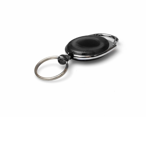 Poza cu Black Translucent carabiner ID badge reel with key ring. 60270237 (DE,SE,NO,FI,RO,PL)