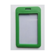 Picture of Green 86x54 mm Card holder / carrying case hard plastic / Badge holder. Clear on both sides. (vertical / portrait). 60270346