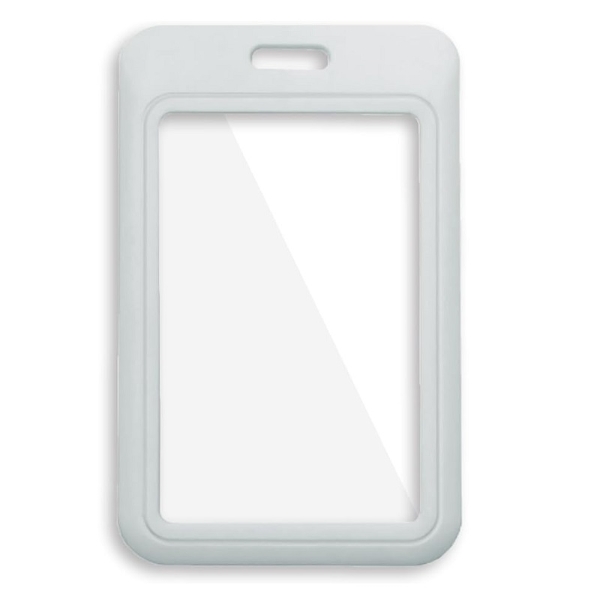 Poza cu Grey 86x54 mm Card holder / carrying case hard plastic / Badge holder. Clear on both sides (vertical / portrait). 60270350 (DE,SE,NO,FI,RO,PL)