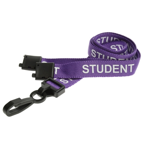Poza cu Student purple lanyard / keyhanger 15 mm with plastic J clip. 60270595 (DE,SE,NO,FI,RO,PL)