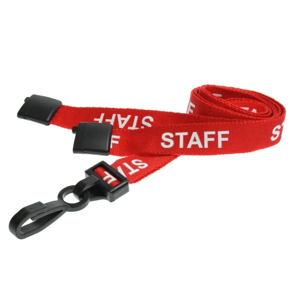 Poza cu Staff red lanyard / keyhanger 15 mm with plastic J clip. 60270597 (DE,SE,NO,FI,RO,PL)
