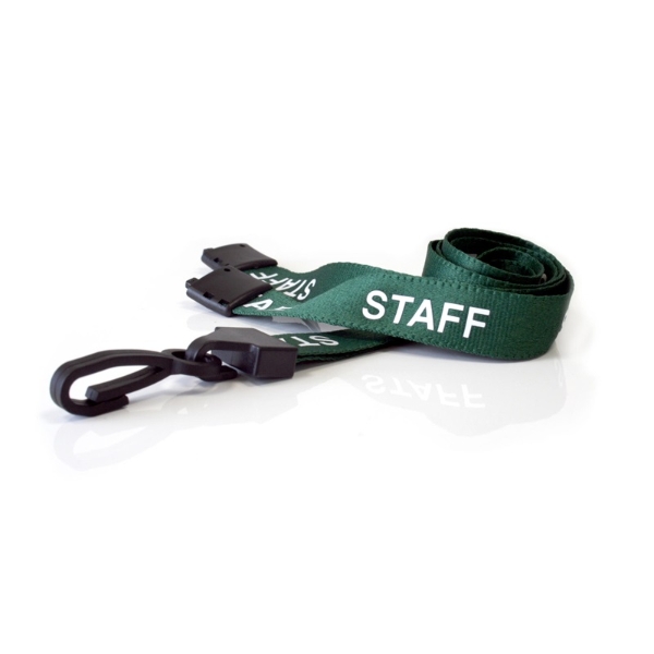 Poza cu Staff green lanyard / keyhanger 15 mm with plastic J clip. 60270598 (DE,SE,NO,FI,RO,PL)