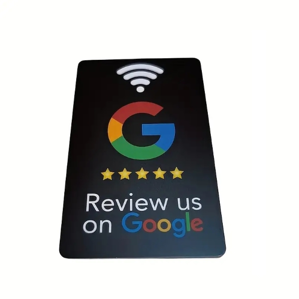 Picture of Review us on Google Matt Black Plastic Card with NFC CHIP. 70102302 (DE,SE,NO,FI,RO,PL)
