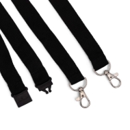 Picture of Black Event Double Clip lanyard / keyhanger 15 mm with metal trigger clips. 60270761