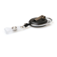Poza cu Black carabiner ID badge reel with belt clip and with reinforced strap and Recess. 60270901 (DE,SE,NO,FI,RO,PL)