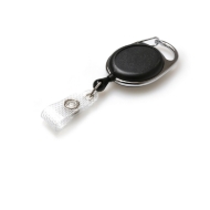 Poza cu Black carabiner ID badge reel with belt clip and with reinforced strap and Recess. 60270901 (DE,SE,NO,FI,RO,PL)