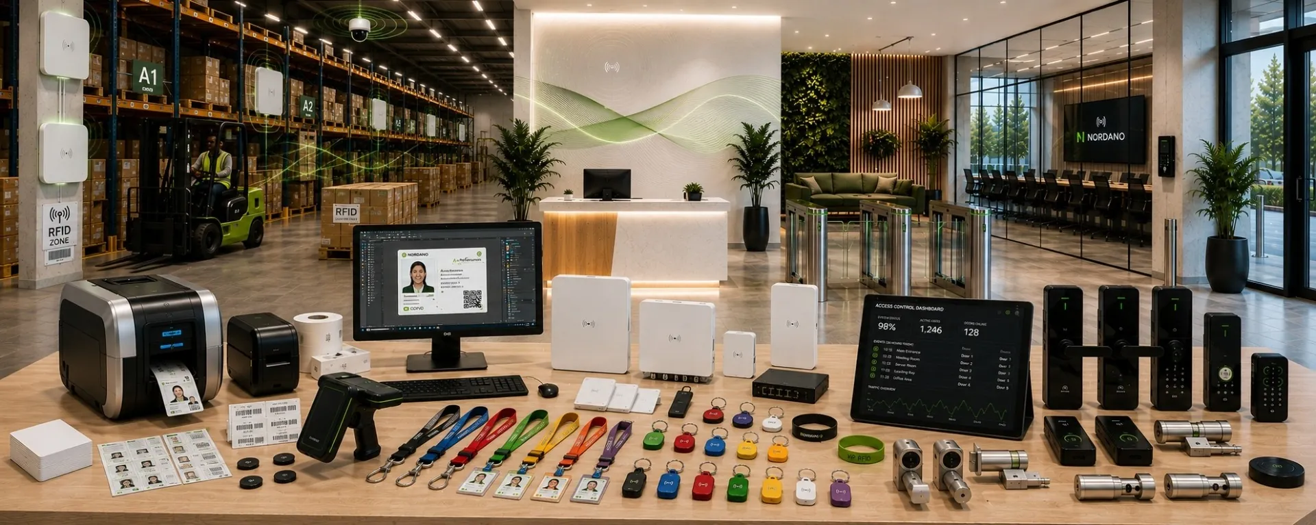 Gestionarea stocurilor cu RFID, producție de carduri de identificare și control al accesului de la NORDANO